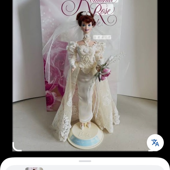 NIB Barbie Romantic Rose Bride Doll in White and Cream